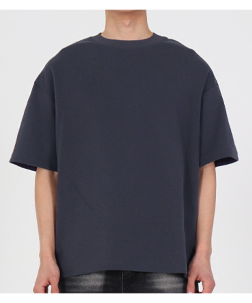BUTTON SEOUL(ボタンソウル)の「ヒドゥンデュアルレイヤードTシャツ(チャコール)(Tシャツ/カットソー・メンズ・その他・L/XL)」の2枚目の写真