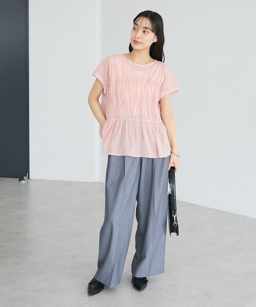 CRAFT STANDARD BOUTIQUE（クラフトスタンダードブティック）の「ヴィンテージボイルギャザーブラウス ◆（シャツ/ブラウス・レディース・ブラック/サックスブルー/レッド/ライトベージュ/ライトピンク・FREE）」の11枚目の写真