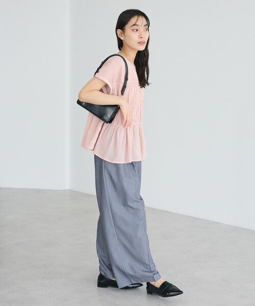 CRAFT STANDARD BOUTIQUE（クラフトスタンダードブティック）の「ヴィンテージボイルギャザーブラウス ◆（シャツ/ブラウス・レディース・ブラック/サックスブルー/レッド/ライトベージュ/ライトピンク・FREE）」の13枚目の写真