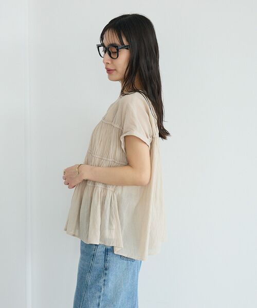 CRAFT STANDARD BOUTIQUE（クラフトスタンダードブティック）の「ヴィンテージボイルギャザーブラウス ◆（シャツ/ブラウス・レディース・ブラック/サックスブルー/レッド/ライトベージュ/ライトピンク・FREE）」の15枚目の写真