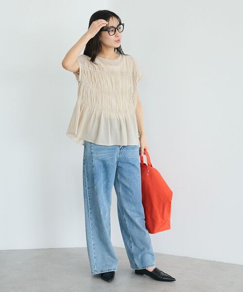 CRAFT STANDARD BOUTIQUE（クラフトスタンダードブティック）の「ヴィンテージボイルギャザーブラウス ◆（シャツ/ブラウス・レディース・ブラック/サックスブルー/レッド/ライトベージュ/ライトピンク・FREE）」の17枚目の写真