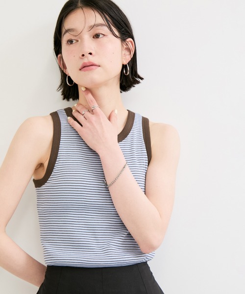 セール】【Healthknit/ヘルスニット】Tubular Rib Tanktop/カップ付き