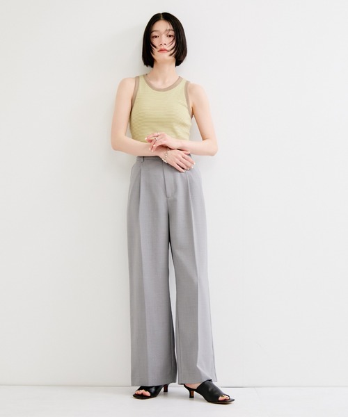 Healthknit(ヘルスニット)の「【Healthknit/ヘルスニット】Tubular Rib Tanktop/カップ付き(タンクトップ・レディース・グリーン系その他/ベージュ系その他2/サックスブルー・FREE)」の9枚目の写真