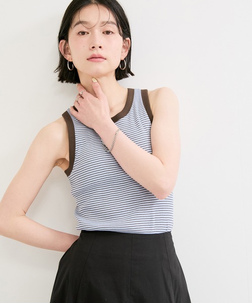 セール】【Healthknit/ヘルスニット】Tubular Rib Tanktop/カップ付き