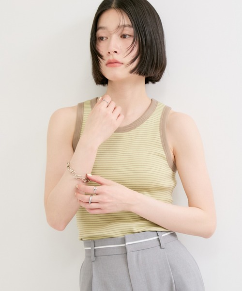 Healthknit/ヘルスニット】Tubular Rib Tanktop/カップ付き（タンク