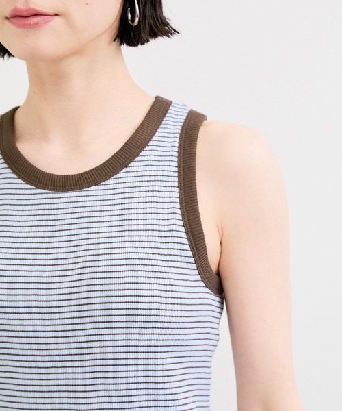 Healthknit(ヘルスニット)の「【Healthknit/ヘルスニット】Tubular Rib Tanktop/カップ付き(タンクトップ・レディース・グリーン系その他/ベージュ系その他2/サックスブルー・FREE)」の19枚目の写真