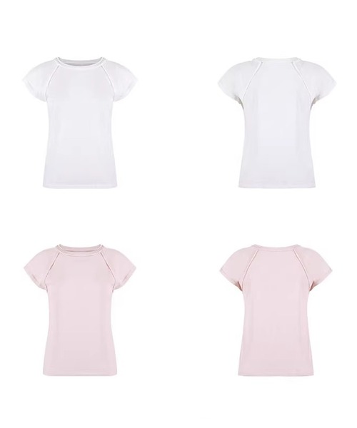 Fano Studios(ファノ ストゥディオズ)の「ラグランスリーブ ラウンドネック Tシャツ FX26S173【Fano Studios】【2026SS】(Tシャツ/カットソー・レディース・ピンク/ホワイト・FREE)」の18枚目の写真