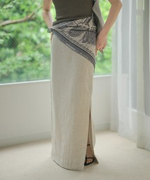 linen deep slit long skirt /リネンディープスリットロングスカート