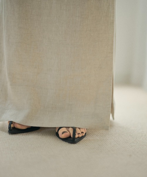 LAULEN（ローレン）の「linen deep slit long skirt /リネンディープスリットロングスカート（スカート・レディース・グレー/チャコールグレー/ベージュ・M/S）」の17枚目の写真