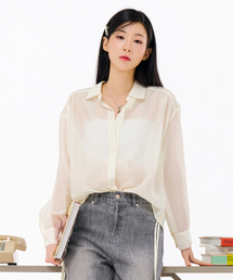 女性サイドシェーリングシアーシャツ-FBRG5472C0A