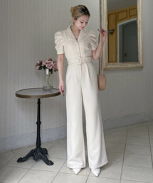 ROYAL PARTY（ロイヤルパーティー）の「【ONLINE限定カラーあり 丈が選べる】ツイードテーラーオールインワン（つなぎ/オールインワン）」