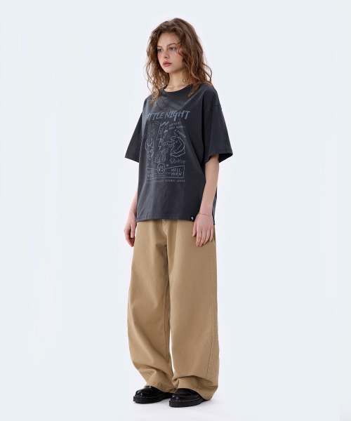 GHOST REPUBLIC（ゴーストリパブリック）の「バトルナイトグラフィックピグメント半袖Tシャツ2カラーGT-388（Tシャツ/カットソー・レディース・チャコールグレー/オリーブ・LARGE/X-LARGE/XX-LARGE）」の11枚目の写真