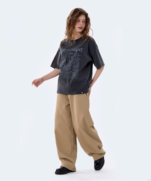 GHOST REPUBLIC（ゴーストリパブリック）の「バトルナイトグラフィックピグメント半袖Tシャツ2カラーGT-388（Tシャツ/カットソー・レディース・チャコールグレー/オリーブ・LARGE/X-LARGE/XX-LARGE）」の13枚目の写真