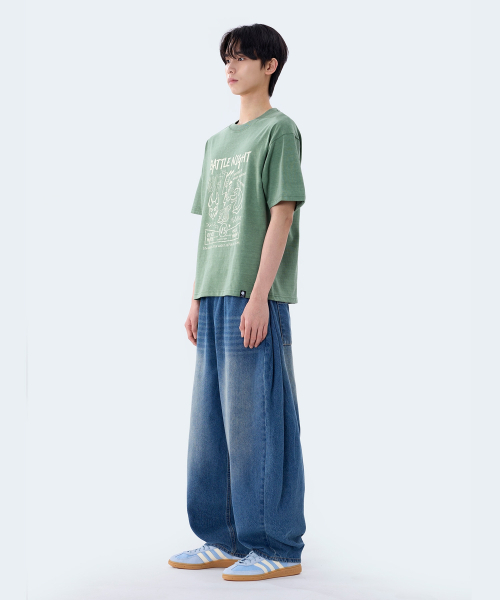 GHOST REPUBLIC（ゴーストリパブリック）の「バトルナイトグラフィックピグメント半袖Tシャツ2カラーGT-388（Tシャツ/カットソー・レディース・チャコールグレー/オリーブ・LARGE/X-LARGE/XX-LARGE）」の16枚目の写真