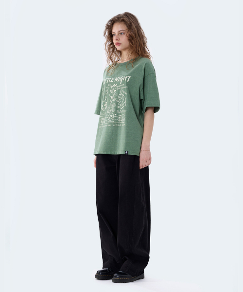 GHOST REPUBLIC（ゴーストリパブリック）の「バトルナイトグラフィックピグメント半袖Tシャツ2カラーGT-388（Tシャツ/カットソー・レディース・チャコールグレー/オリーブ・LARGE/X-LARGE/XX-LARGE）」の21枚目の写真