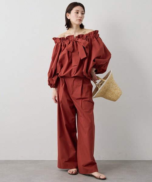 Whim Gazette（ウィムガゼット）の「コットンタイプライターパンツ（その他パンツ・レディース・ブラック/サックスブルー/バーガンディー・36/38）」の13枚目の写真