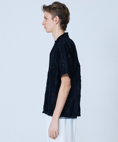 5351 POUR LES HOMMES（ゴーサンゴーイチプールオム）の「カットジャカード オープンカラーシャツ（シャツ/ブラウス・メンズ・ブラック/グレー・44/46/48/50）」の5枚目の写真