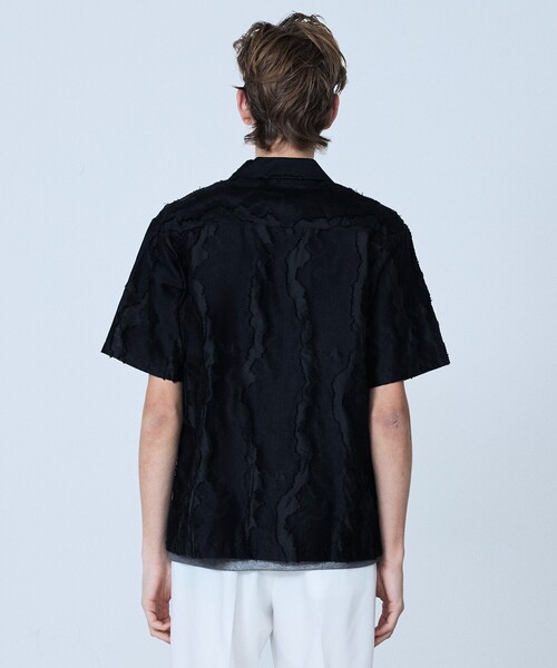 5351 POUR LES HOMMES（ゴーサンゴーイチプールオム）の「カットジャカード オープンカラーシャツ（シャツ/ブラウス・メンズ・ブラック/グレー・44/46/48/50）」の6枚目の写真