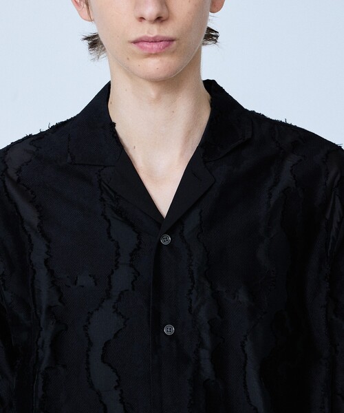 5351 POUR LES HOMMES（ゴーサンゴーイチプールオム）の「カットジャカード オープンカラーシャツ（シャツ/ブラウス・メンズ・ブラック/グレー・44/46/48/50）」の7枚目の写真