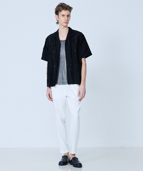 5351 POUR LES HOMMES（ゴーサンゴーイチプールオム）の「カットジャカード オープンカラーシャツ（シャツ/ブラウス・メンズ・ブラック/グレー・44/46/48/50）」の11枚目の写真