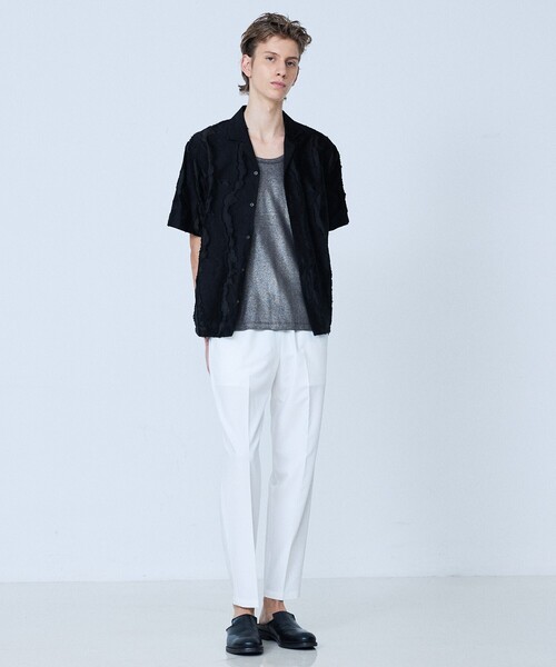 5351 POUR LES HOMMES（ゴーサンゴーイチプールオム）の「カットジャカード オープンカラーシャツ（シャツ/ブラウス・メンズ・ブラック/グレー・44/46/48/50）」の12枚目の写真