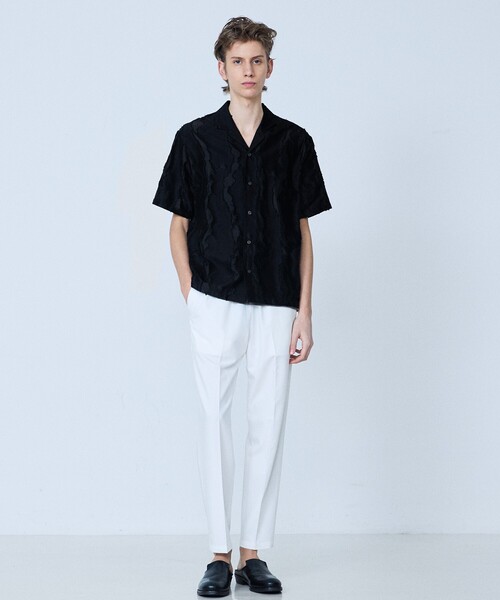 5351 POUR LES HOMMES（ゴーサンゴーイチプールオム）の「カットジャカード オープンカラーシャツ（シャツ/ブラウス・メンズ・ブラック/グレー・44/46/48/50）」の13枚目の写真