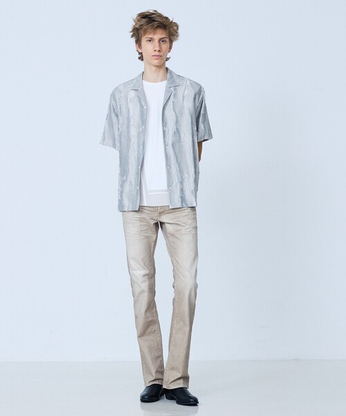5351 POUR LES HOMMES(ゴーサンゴーイチプールオム)の「カットジャカード オープンカラーシャツ(シャツ/ブラウス・メンズ・ブラック/グレー・44/46/48/50)」の5枚目の写真