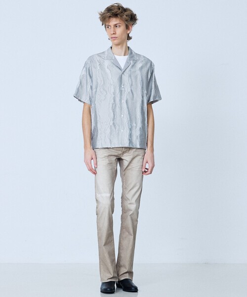 5351 POUR LES HOMMES(ゴーサンゴーイチプールオム)の「カットジャカード オープンカラーシャツ(シャツ/ブラウス・メンズ・ブラック/グレー・44/46/48/50)」の7枚目の写真