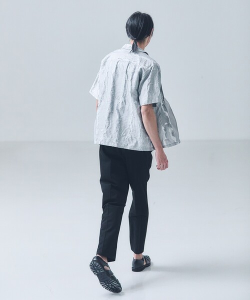 5351 POUR LES HOMMES(ゴーサンゴーイチプールオム)の「カットジャカード オープンカラーシャツ(シャツ/ブラウス・メンズ・ブラック/グレー・44/46/48/50)」の10枚目の写真