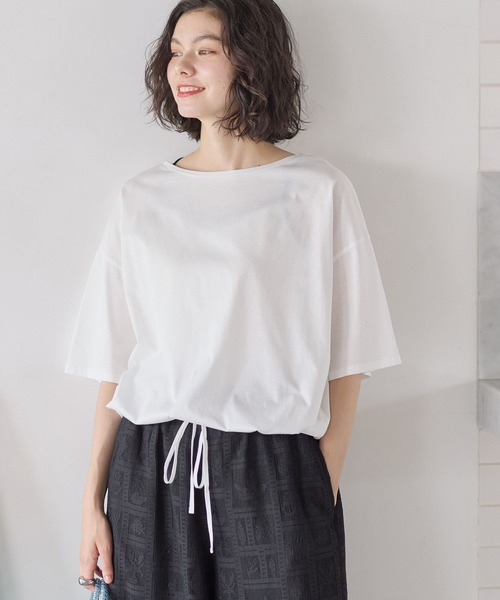niko and...(ニコアンド)の「サラットドロストワイドTシャツ(Tシャツ/カットソー・レディース・ブラック/オフホワイト/ホワイト・MEDIUM/LARGE)」の10枚目の写真