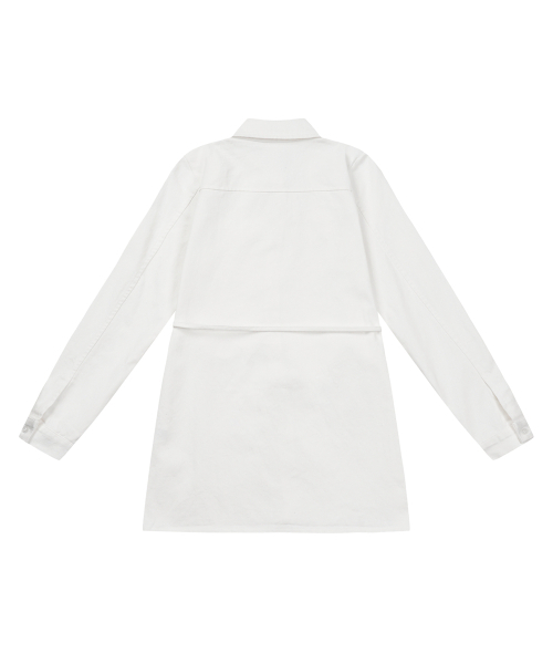 HYEYEONG KIM（ヘヨン キム）の「シンチドウエストデニムシャツ-ホワイト（シャツ/ブラウス・レディース・その他・SMALL/MEDIUM）」の2枚目の写真