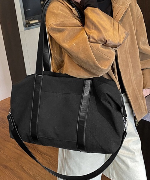 Miniministore(ミニミニストア)の「ボストンバッグ レザー切り替えショルダー(ボストンバッグ・レディース・ブラック/ベージュ/カーキ・FREE)」の18枚目の写真