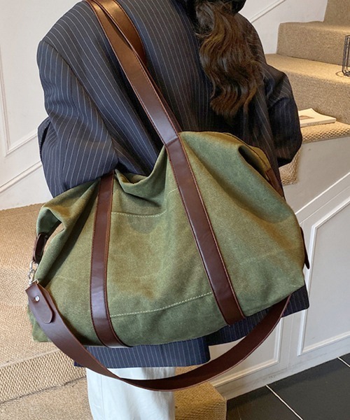 Miniministore(ミニミニストア)の「ボストンバッグ レザー切り替えショルダー(ボストンバッグ・レディース・ブラック/ベージュ/カーキ・FREE)」の20枚目の写真