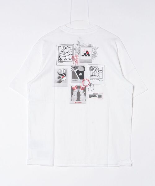 adidas（アディダス）の「アディダス adidas ミニ刺しゅう オーバーサイズ グラフィック半袖Tシャツ（Tシャツ/カットソー・レディース・ホワイト/スモークピンク・S/M/L/XL）」の12枚目の写真