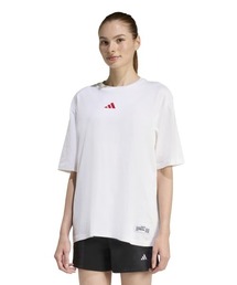 アディダス adidas ミニ刺しゅう オーバーサイズ グラフィック半袖Tシャツ