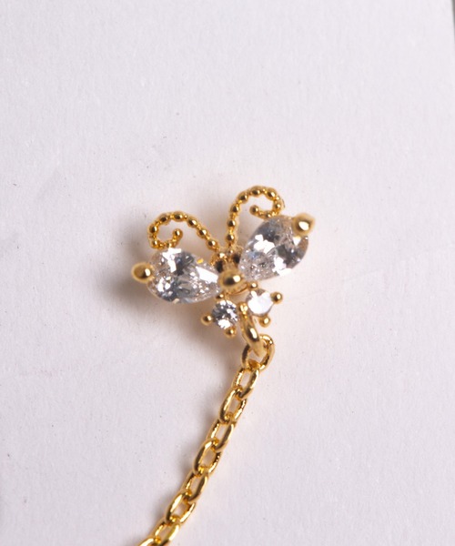 Peony(ピオニー)の「【Peony/ピオニー】2連バタフライモチーフ 片耳用ピアス【アレルギー対応】(ピアス(片耳用)・レディース・ゴールド/シルバー・FREE)」の7枚目の写真