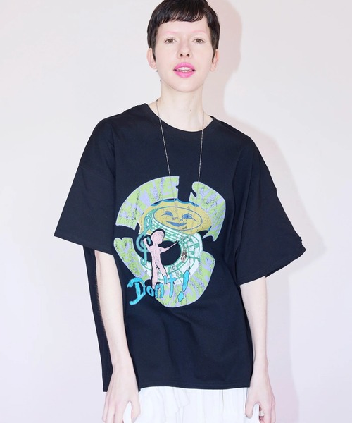 Little sunny bite（リトルサニーバイト）の「littlesunnybite/リトルサニーバイト/logo big tee（Tシャツ/カットソー・レディース・ブラック/ピンク/ホワイト・M/S）」の3枚目の写真