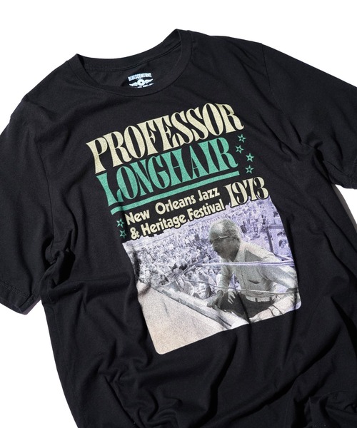 THRIFTY LOOK(スリフティールック)の「THRIFTY LOOK スリフティルック / "PROFESSORLONGHAIR" JAZZ TEE(Tシャツ/カットソー・メンズ・ブラック/ブラック系1・MEDIUM/X-LARGE/LARGE)」の3枚目の写真