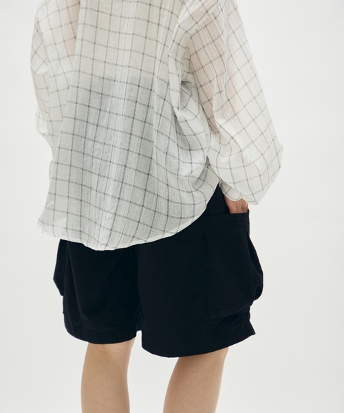 full/fill.(フルフィル)の「side pocket half pants / サイドポケットハーフパンツ(その他パンツ・レディース・アイボリー/ブラック・FREE)」の4枚目の写真