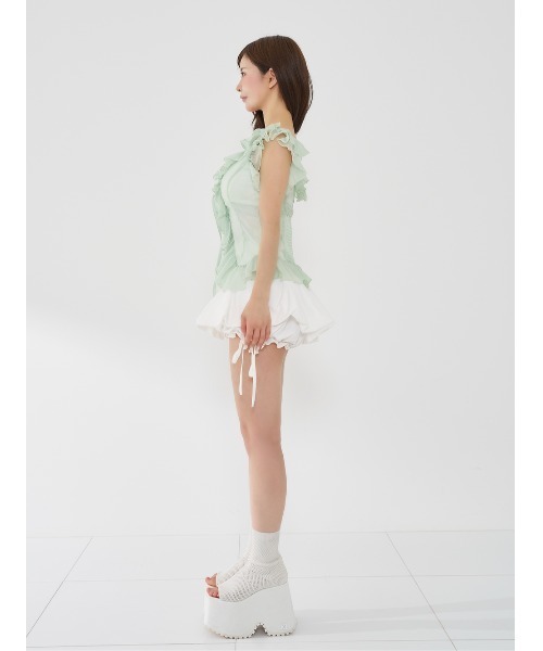 Darich（ダーリッチ）の「シアーラメシフォンフリルトップス（その他