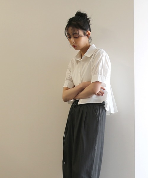 No one knows（ノーワンノーズ）の「ZOZO限定 後ろタックショートシャツ（シャツ/ブラウス・レディース・ホワイト/ブラック・FREE）」の11枚目の写真