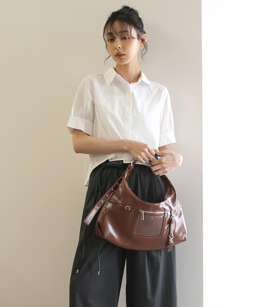 No one knows（ノーワンノーズ）の「ZOZO限定 後ろタックショートシャツ（シャツ/ブラウス・レディース・ホワイト/ブラック・FREE）」の13枚目の写真