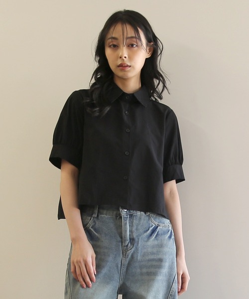 No one knows（ノーワンノーズ）の「ZOZO限定 後ろタックショートシャツ（シャツ/ブラウス・レディース・ホワイト/ブラック・FREE）」の14枚目の写真