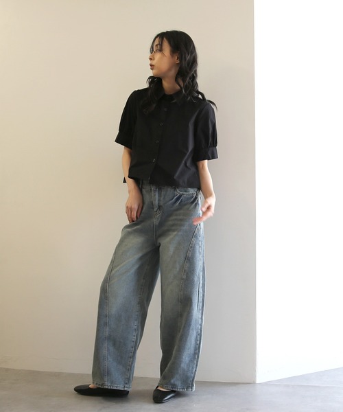 No one knows（ノーワンノーズ）の「ZOZO限定 後ろタックショートシャツ（シャツ/ブラウス・レディース・ホワイト/ブラック・FREE）」の15枚目の写真