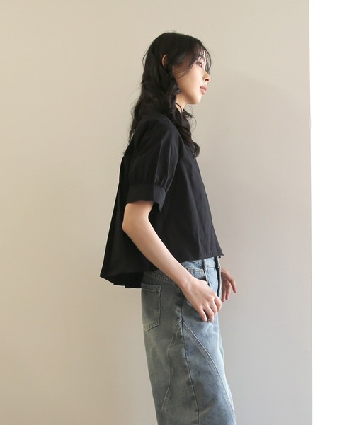 No one knows（ノーワンノーズ）の「ZOZO限定 後ろタックショートシャツ（シャツ/ブラウス・レディース・ホワイト/ブラック・FREE）」の18枚目の写真