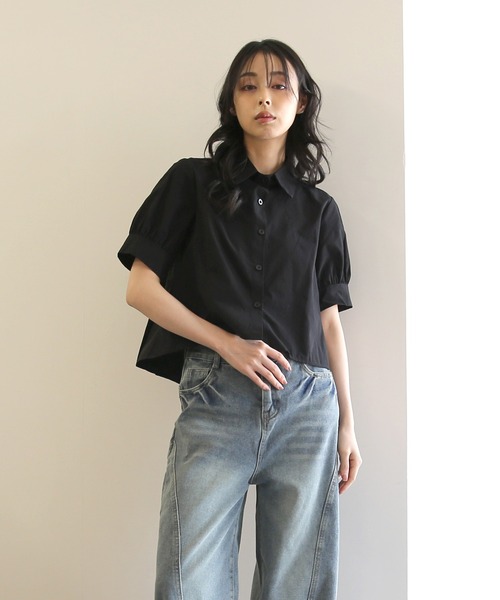 No one knows（ノーワンノーズ）の「ZOZO限定 後ろタックショートシャツ（シャツ/ブラウス・レディース・ホワイト/ブラック・FREE）」の19枚目の写真