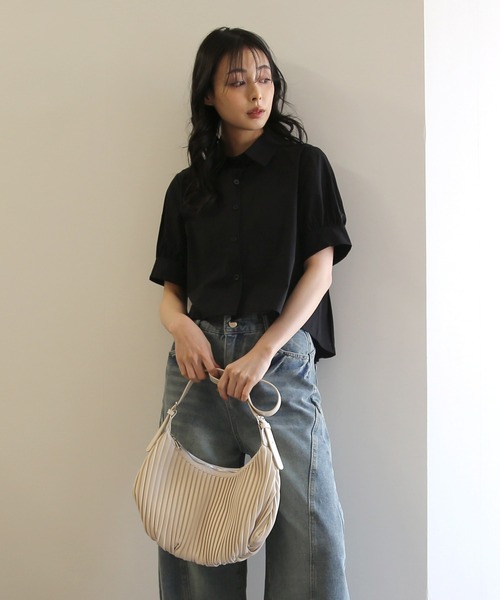 No one knows（ノーワンノーズ）の「ZOZO限定 後ろタックショートシャツ（シャツ/ブラウス・レディース・ホワイト/ブラック・FREE）」の22枚目の写真