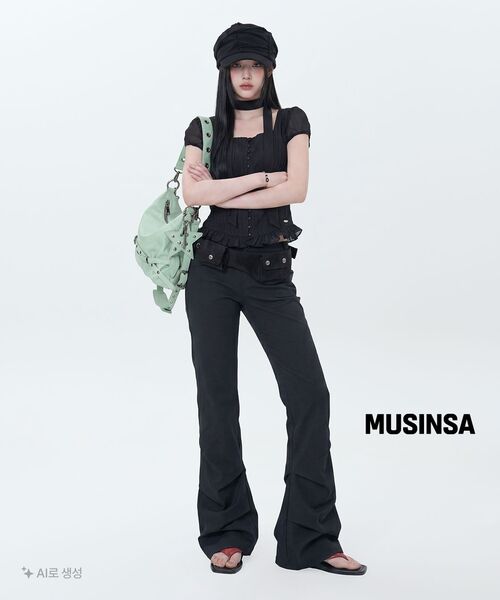 Miseki SEOUL（ミセキソウル）の「Two line layered folding pants BLACK（その他パンツ・レディース・その他・1/2/3）」の11枚目の写真