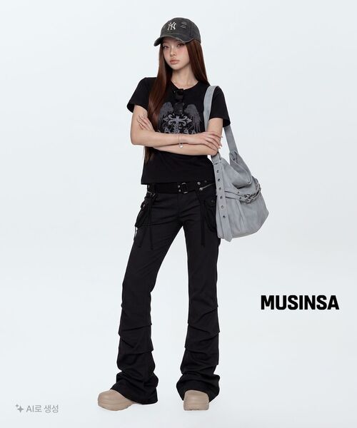 Miseki SEOUL（ミセキソウル）の「Two line layered folding pants BLACK（その他パンツ・レディース・その他・1/2/3）」の3枚目の写真