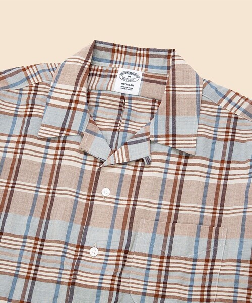 BROOKS BROTHERS(ブルックスブラザーズ)の「ウール/ポリエステル チェック キャンプシャツ Regular Fit(シャツ/ブラウス・メンズ・ベージュ/ネイビー・LARGE/MEDIUM/SMALL/X-LARGE)」の3枚目の写真